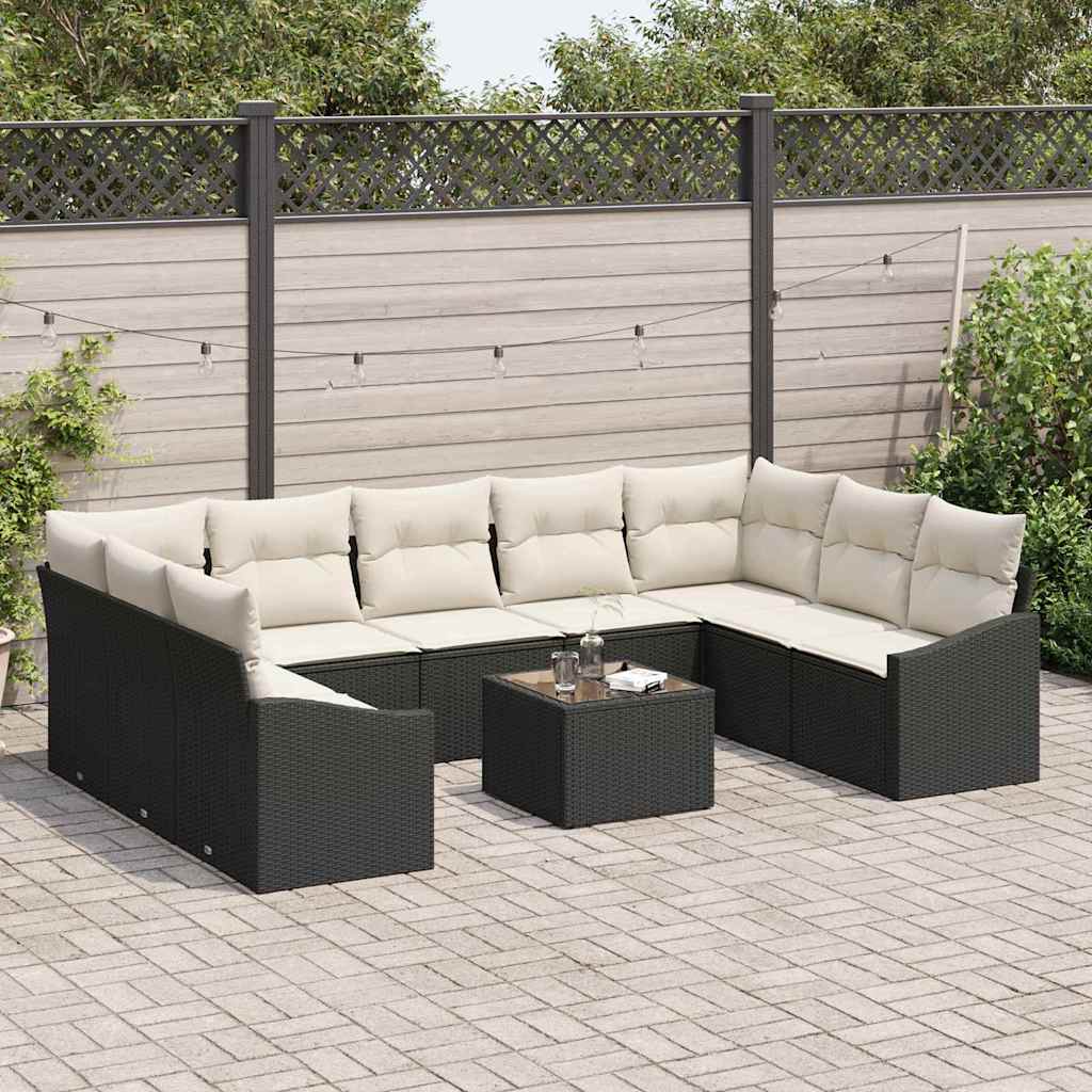 Garten Essgruppe mit Kissen mit Speicher 10 pcs Braun und Creme